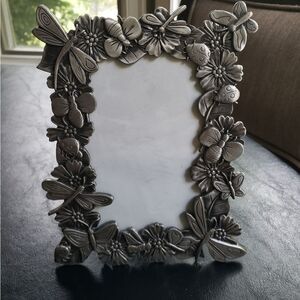 Metal Floral Dragonflies Picture Frame
